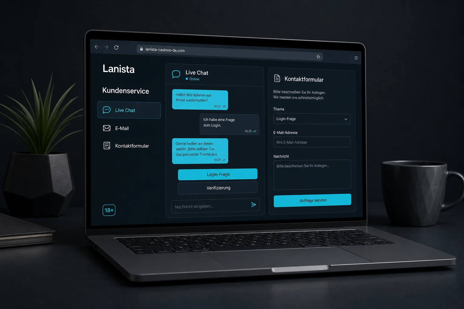 Kundenservice bei Login-Fragen
