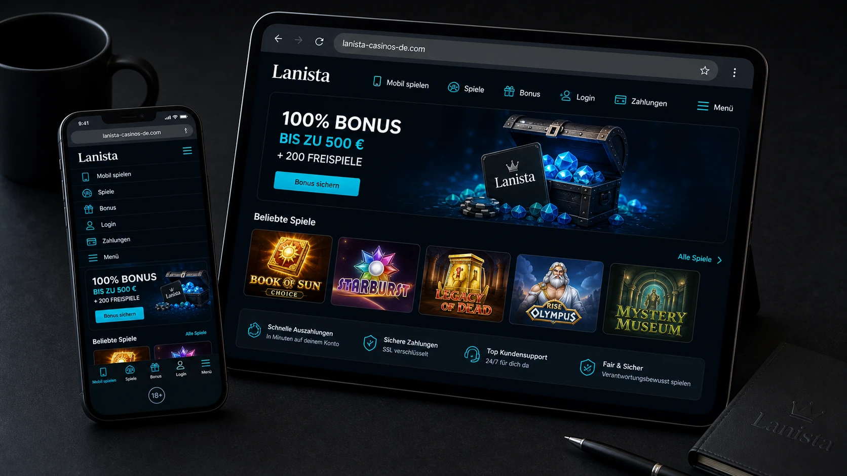 Lanista Casino App und mobiles Spielen